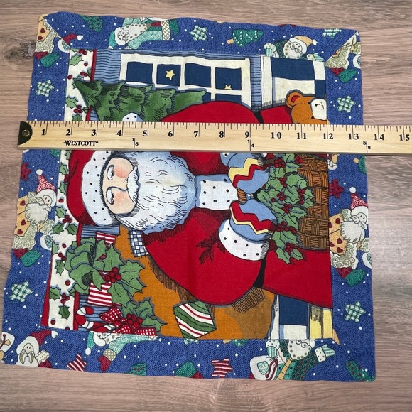 Set of 2 Quilted Santa Claus Placemats Christmas Holiday Decor - Picture 8 of 8
